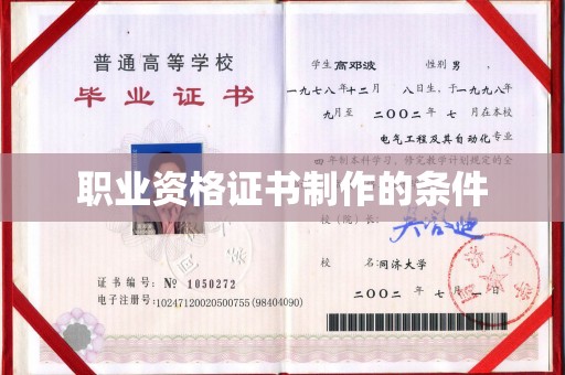 阆中职业资格证书制作的条件